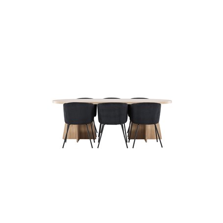 Matgrupp Bootcut med Berit matstolar, 230 × 115 cm