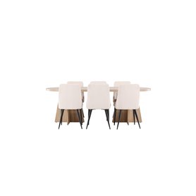 Matgrupp Bootcut med Leone matstolar, 230 × 115 cm