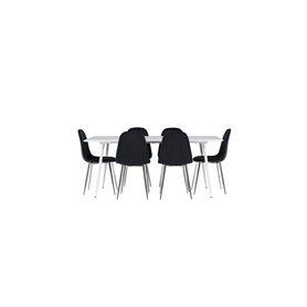 Matgrupp Silar med Polar matstolar, 180 × 90 cm
