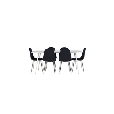 Matgrupp Silar med Polar matstolar, 180 × 90 cm