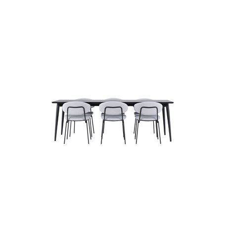 Matgrupp Ellis med Chico matstolar, 230 × 85 cm