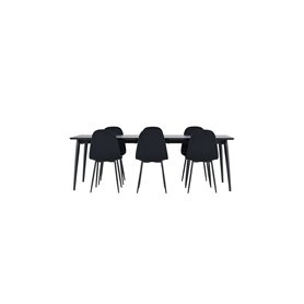 Matgrupp Ellis med Polar matstolar, 230 × 85 cm