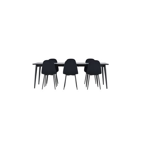 Matgrupp Ellis med Polar matstolar, 230 × 85 cm