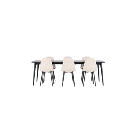 Matgrupp Ellis med Polar matstolar, 230 × 85 cm