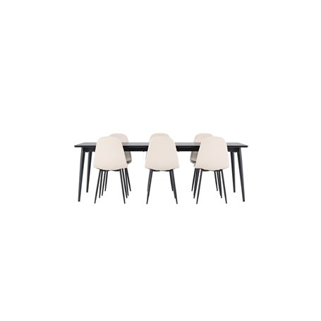 Matgrupp Ellis med Polar matstolar, 230 × 85 cm