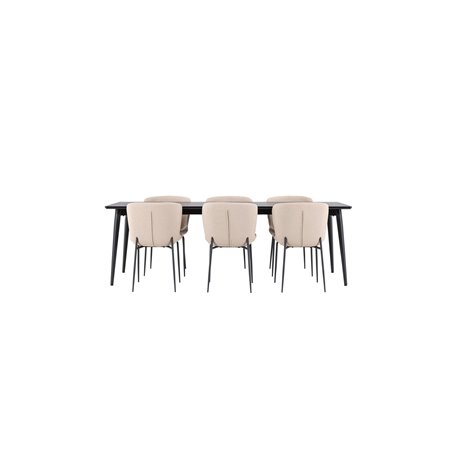 Matgrupp Ellis med Modesto matstolar, 230 × 85 cm