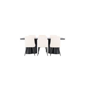 Matgrupp Olivia med Leone matstolar, 210 × 100 cm