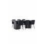 Matgrupp Olivia med Night matstolar, 210 × 100 cm
