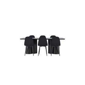 Matgrupp Olivia med Polar matstolar, 210 × 100 cm
