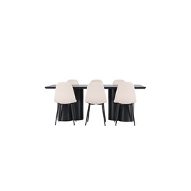 Matgrupp Olivia med Polar matstolar, 210 × 100 cm