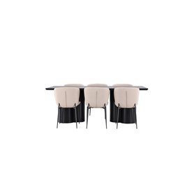 Matgrupp Olivia med Modesto matstolar, 210 × 100 cm