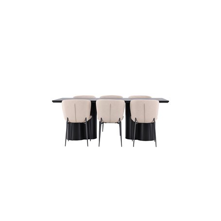 Matgrupp Olivia med Modesto matstolar, 210 × 100 cm