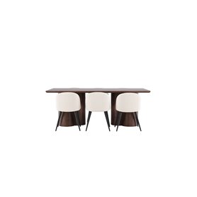 Matgrupp Olivia med Velvet matstolar, 210 × 100 cm