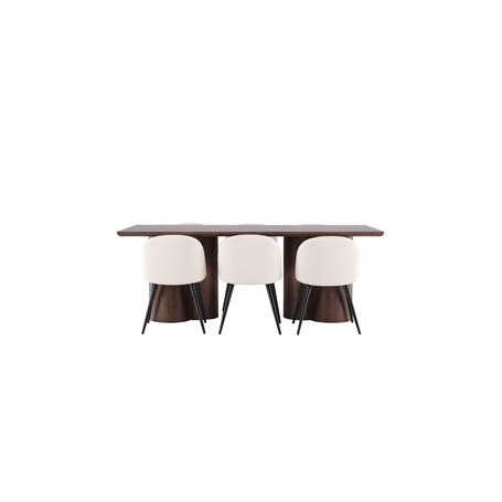 Matgrupp Olivia med Velvet matstolar, 210 × 100 cm