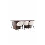 Matgrupp Olivia med Velvet matstolar, 210 × 100 cm