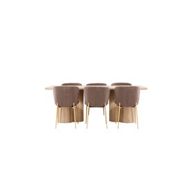 Matgrupp Olivia med Modesto matstolar, 210 × 100 cm