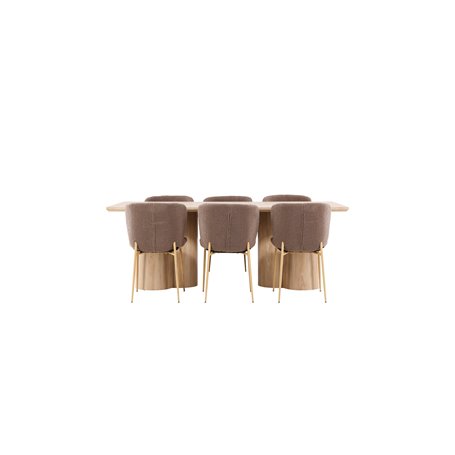 Matgrupp Olivia med Modesto matstolar, 210 × 100 cm