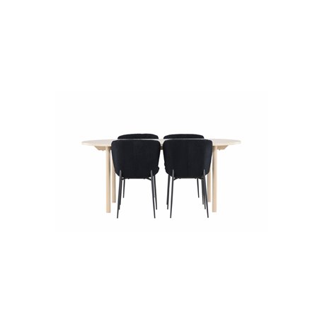 Matgrupp Andy med Modesto matstolar, 180 × 90 cm