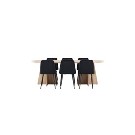 Matgrupp Bootcut med Night matstolar, 230 × 115 cm