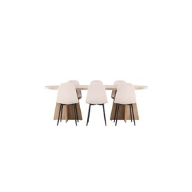 Matgrupp Bootcut med Polar matstolar, 230 × 115 cm