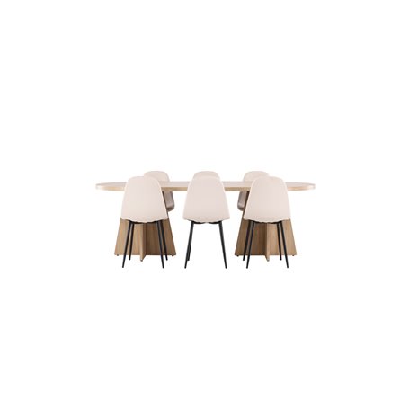 Matgrupp Bootcut med Polar matstolar, 230 × 115 cm