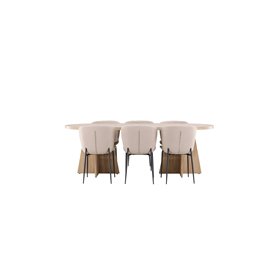 Matgrupp Bootcut med Modesto matstolar, 230 × 115 cm