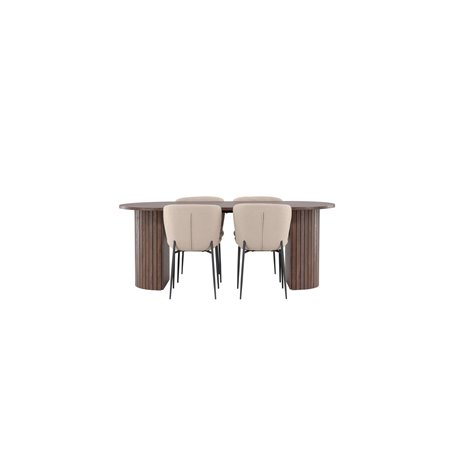 Matgrupp Härön med Modesto matstolar, 200 × 90 cm