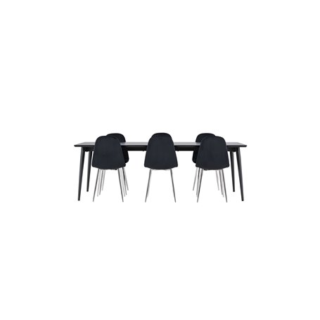 Matgrupp Ellis med Polar matstolar, 230 × 85 cm