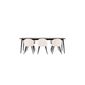 Matgrupp Ellis med Velvet matstolar, 230 × 85 cm