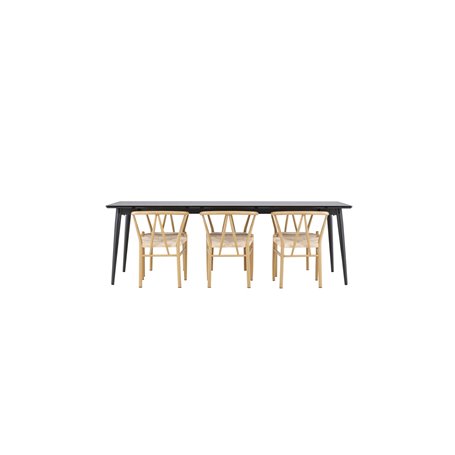 Matgrupp Ellis med Alfons matstolar, 230 × 85 cm
