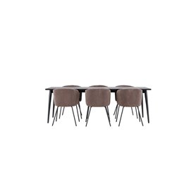 Matgrupp Ellis med Berit matstolar, 230 × 85 cm
