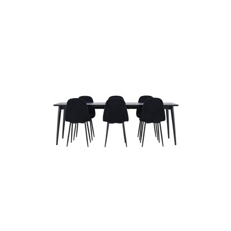 Matgrupp Ellis med Polar matstolar, 230 × 85 cm