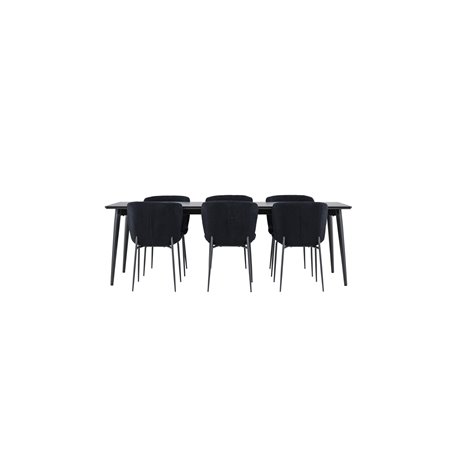 Matgrupp Ellis med Modesto matstolar, 230 × 85 cm