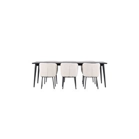 Matgrupp Ellis med Agnes matstolar, 230 × 85 cm