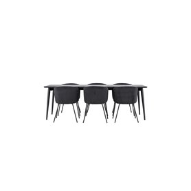 Matgrupp Ellis med Berit matstolar, 230 × 85 cm