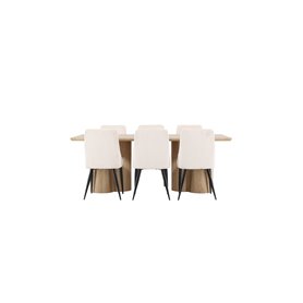 Matgrupp Olivia med Leone matstolar, 210 × 100 cm