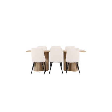 Matgrupp Olivia med Leone matstolar, 210 × 100 cm
