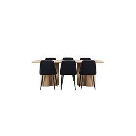Matgrupp Olivia med Night matstolar, 210 × 100 cm