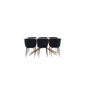 Matgrupp Piazza med Modesto matstolar, 180 × 90 cm
