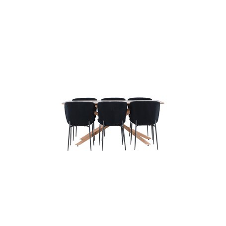 Matgrupp Piazza med Modesto matstolar, 180 × 90 cm