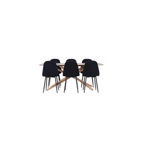 Matgrupp Piazza med Polar matstolar, 180 × 90 cm