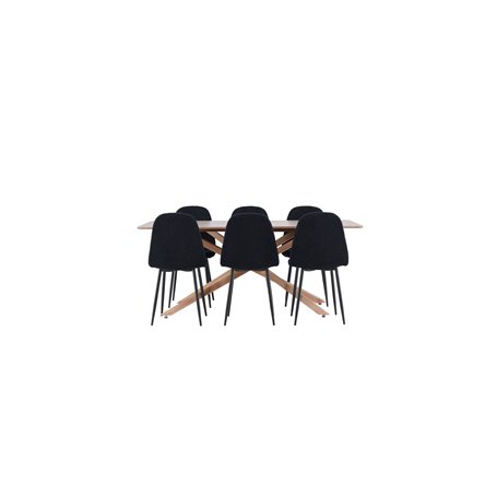 Matgrupp Piazza med Polar matstolar, 180 × 90 cm
