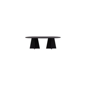 Ovalt matbord Bootcut, 230 × 115 cm, Svart