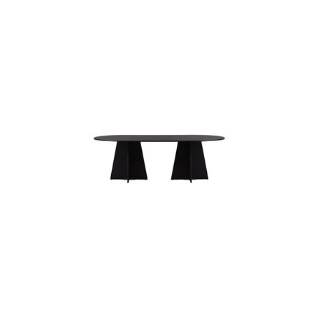 Ovalt matbord Bootcut, 230 × 115 cm, Svart