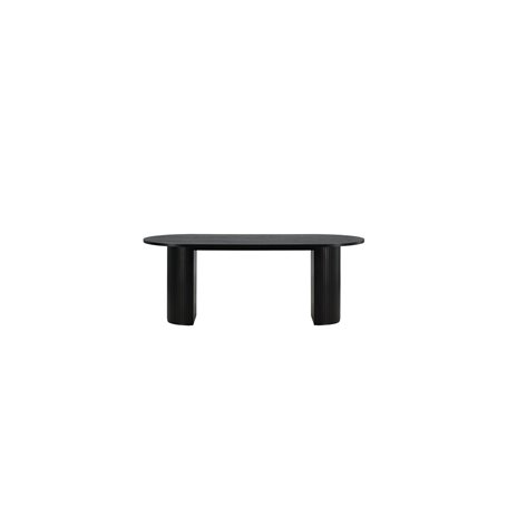 Ovalt matbord Bianca, 200 × 90 cm, Svart