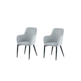 Matstol Comfort, Ljusgrå/Svart