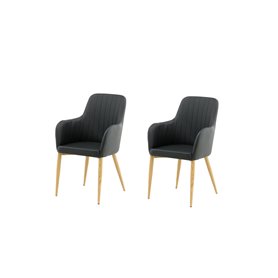 Matstol Comfort, Svart/Natur