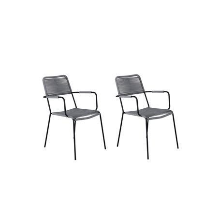 Matstol Lindos, Grå/Svart