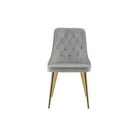 Matstol Velvet Deluxe, Ljusgrå/Guld