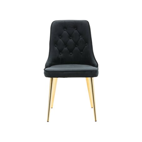 Matstol Velvet Deluxe, Svart/Guld